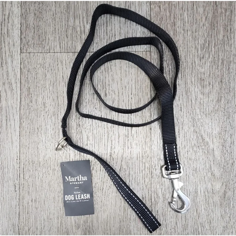 Martha Stewart | Dog Leash 5ft Black Nylon